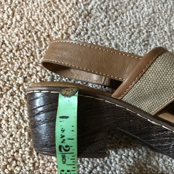 BOC Beige Canvas Backstrap Clog Mules, EUC, 36/6 - Picture 5 of 14